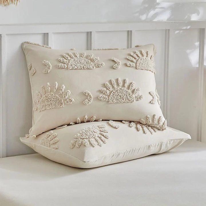 Florin Tufted Duvet Cover Set – Textured Botanical Bedding Collection