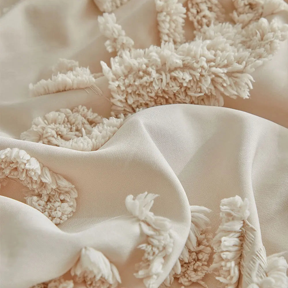 Florin Tufted Duvet Cover Set – Textured Botanical Bedding Collection