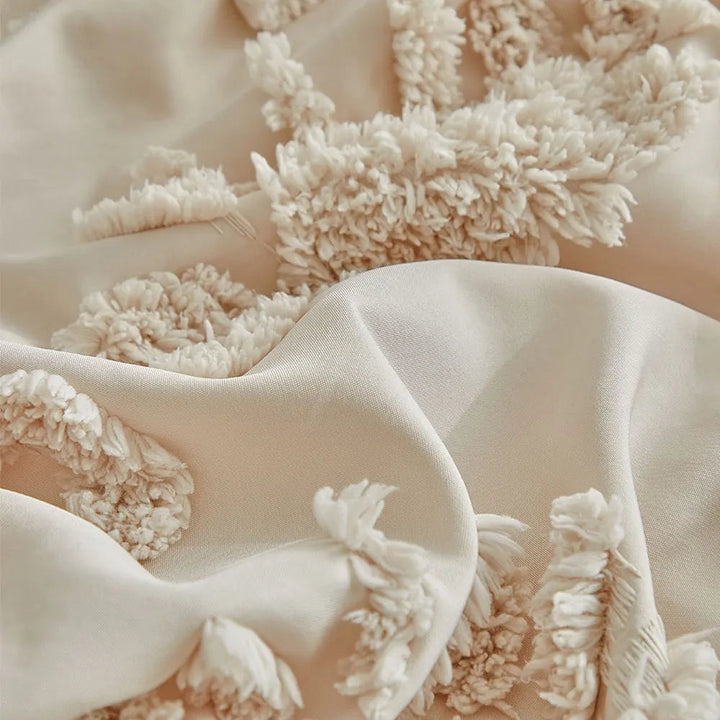 Florin Tufted Duvet Cover Set – Textured Botanical Bedding Collection