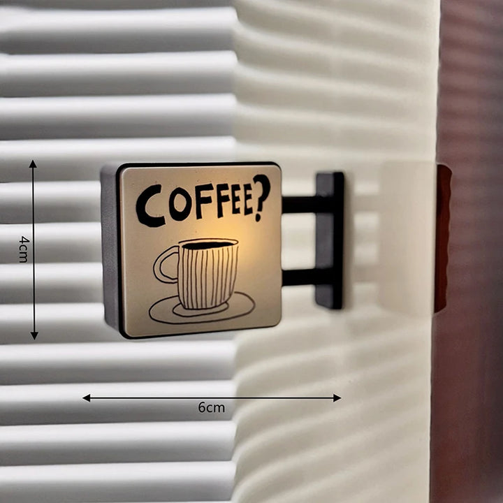 Coffee Corner Mini Light Sign – Retro Fridge Magnet Glow Decor