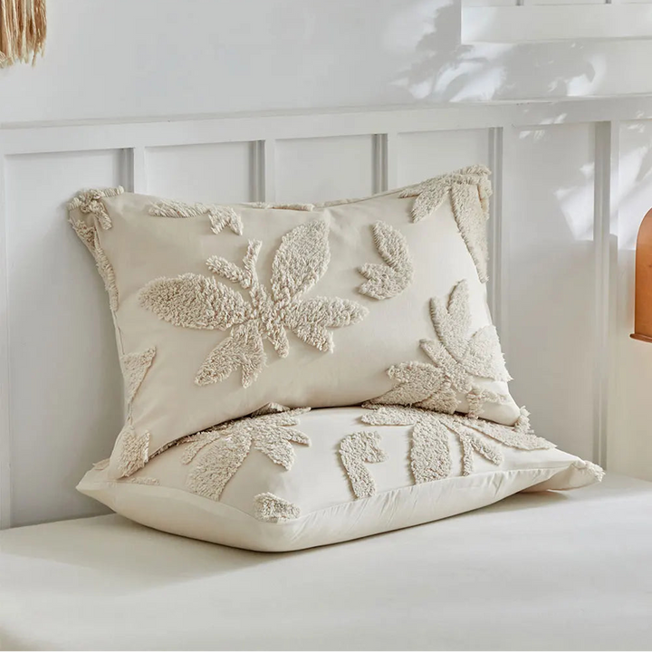 Florin Tufted Duvet Cover Set – Textured Botanical Bedding Collection