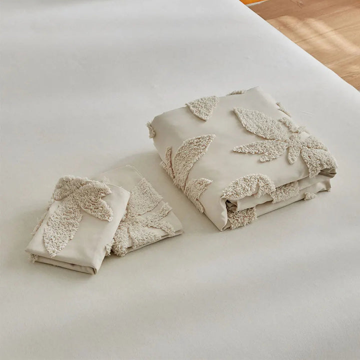 Florin Tufted Duvet Cover Set – Textured Botanical Bedding Collection