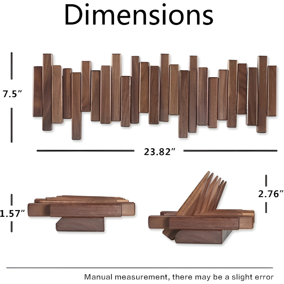 Piano Key Coat Rack – Solid Wood Wall Hooks