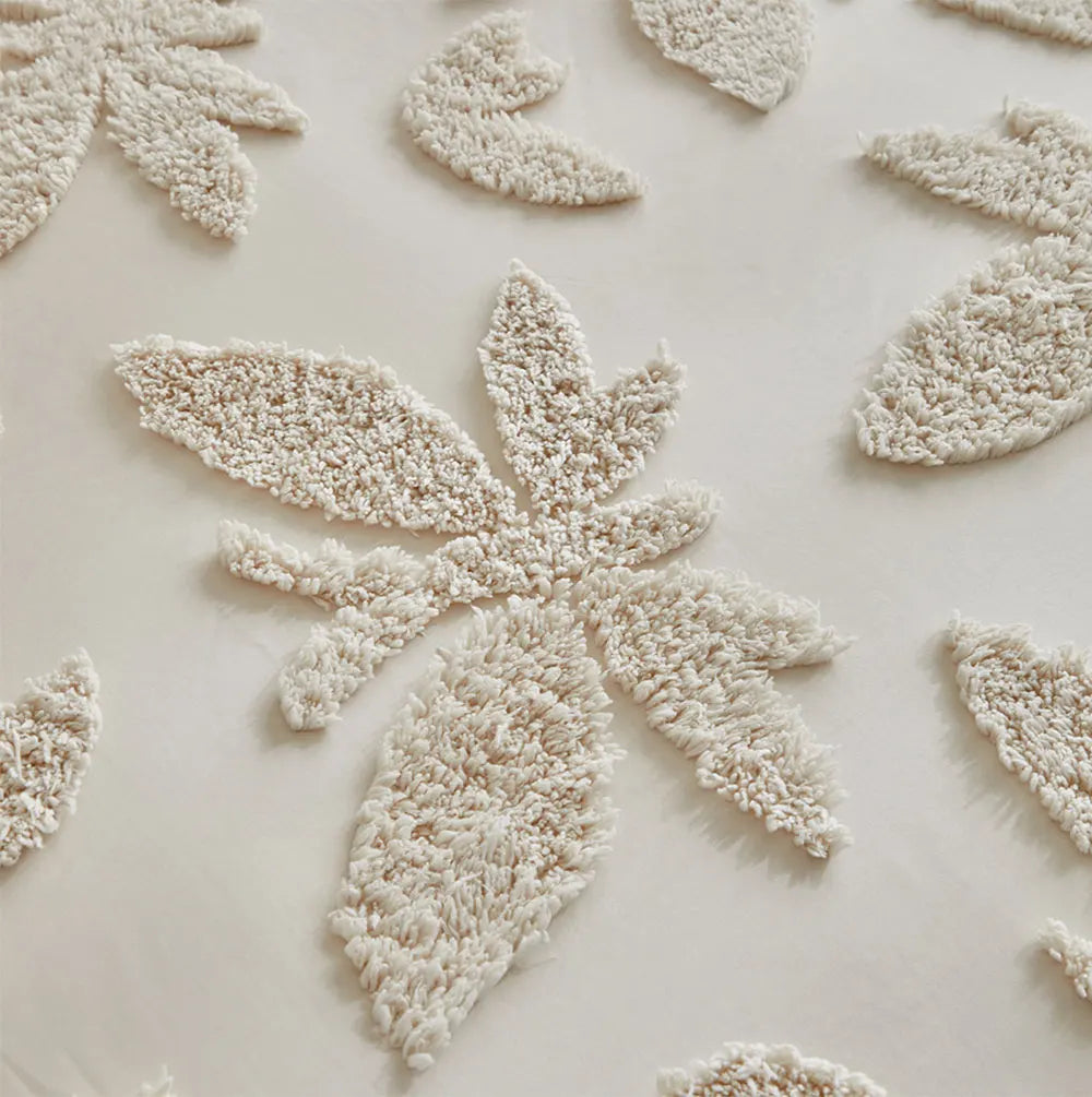 Florin Tufted Duvet Cover Set – Textured Botanical Bedding Collection