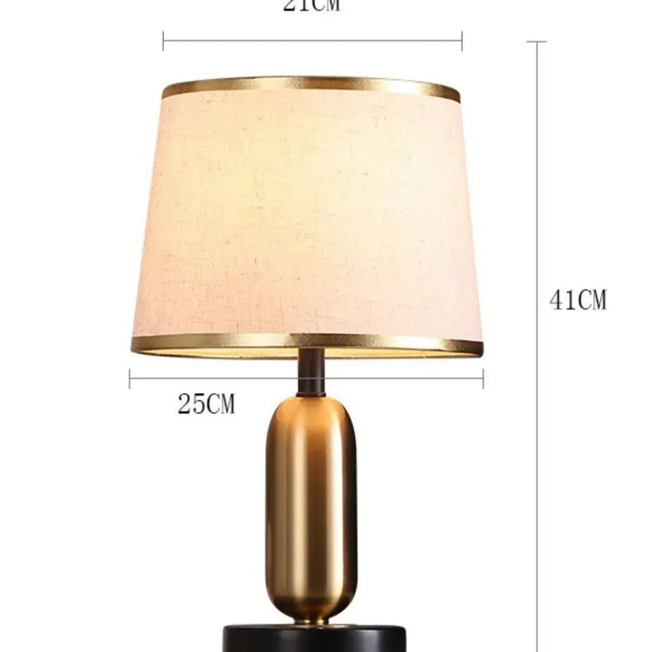 Capsule Base Table Lamp with Linen Shade – Modern Bedside & Living Room Light