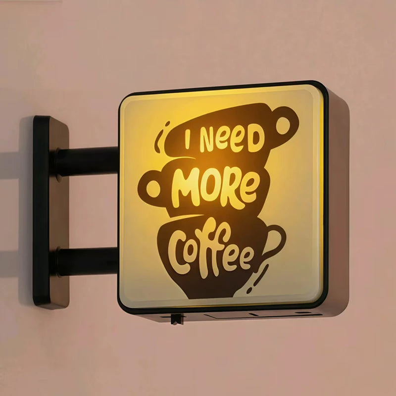 Coffee Corner Mini Light Sign – Retro Fridge Magnet Glow Decor