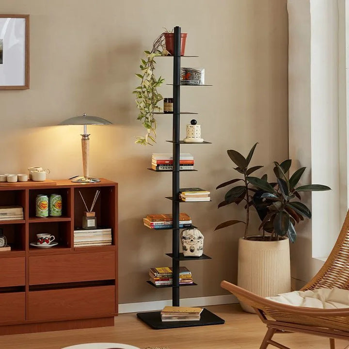 Novo Tower Shelf | Slim Rotating Metal Bookshelf