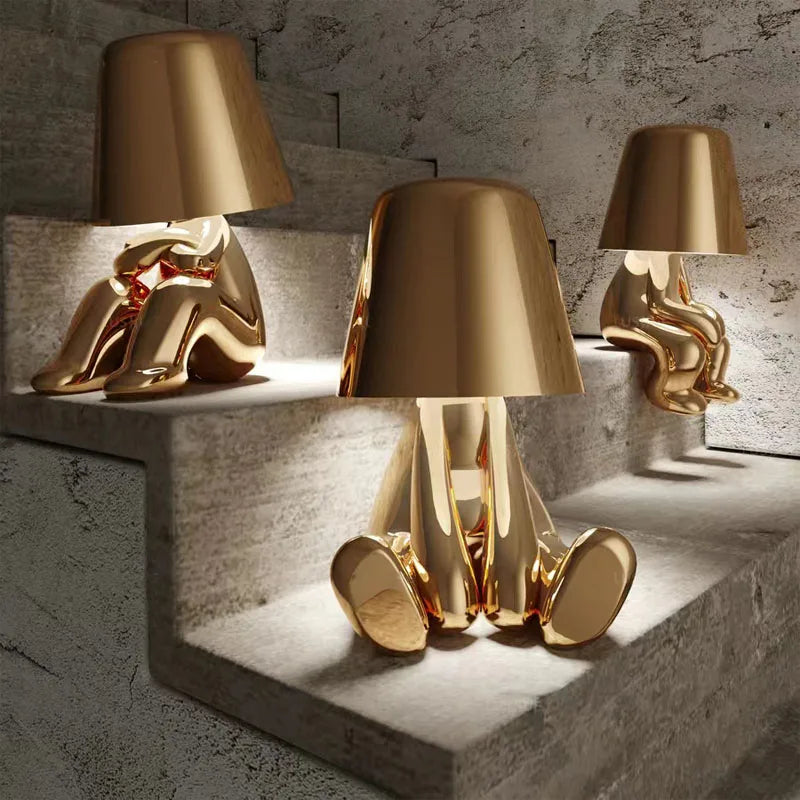 Goldman Figure Table Lamp – Sculptural Gold Bedside Light