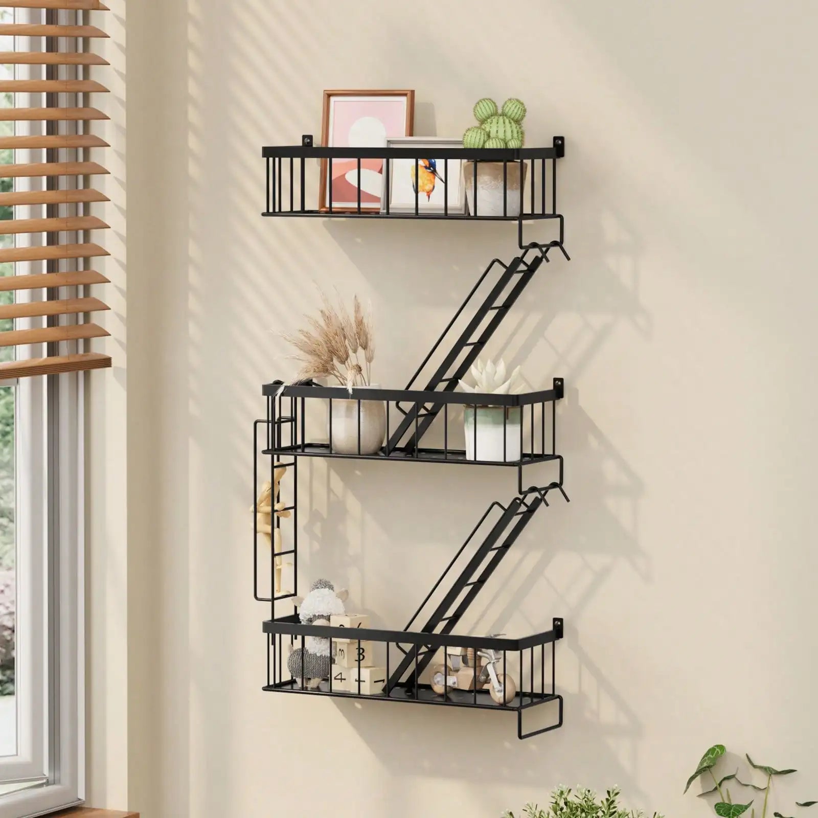 Elevare Wall Storage Shelf – Multi-Tier Metal Display Rack – W28th