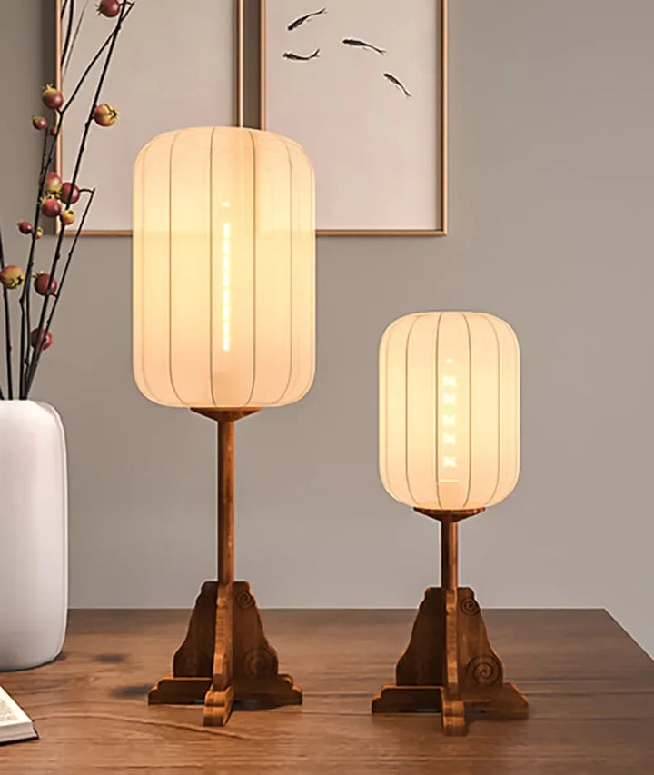 Solin Fabric Floor Lamp – Wooden Base with Soft Ambient Light