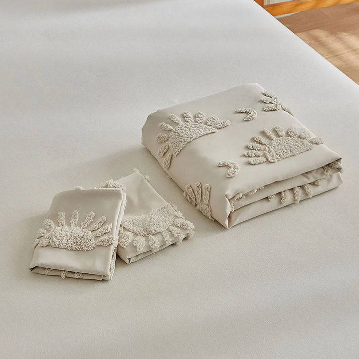 Florin Tufted Duvet Cover Set – Textured Botanical Bedding Collection