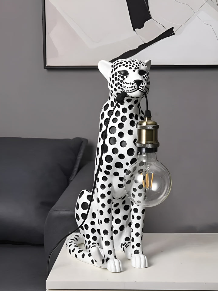 Leopard Resin Table Lamp | Art Deco Style Lamp