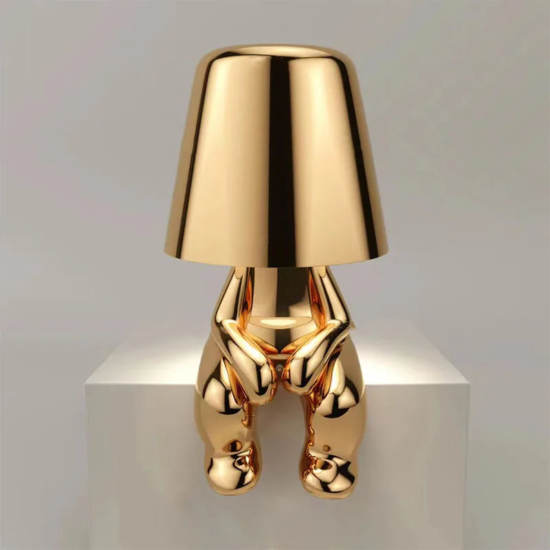 Goldman Figure Table Lamp – Sculptural Gold Bedside Light