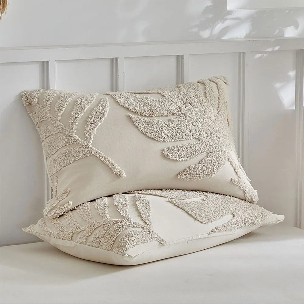 Florin Tufted Duvet Cover Set – Textured Botanical Bedding Collection