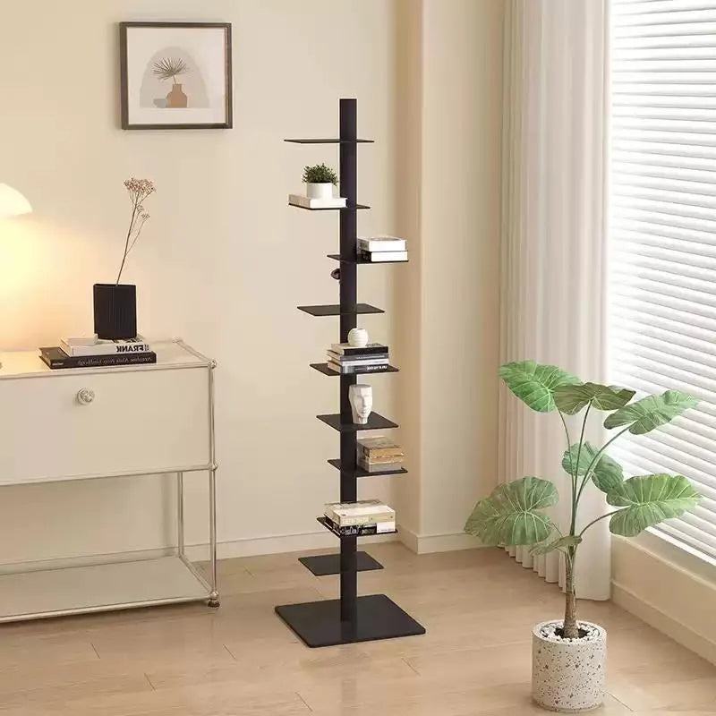 Novo Tower Shelf | Slim Rotating Metal Bookshelf