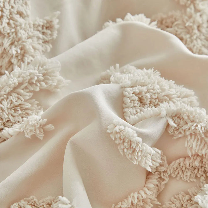 Florin Tufted Duvet Cover Set – Textured Botanical Bedding Collection