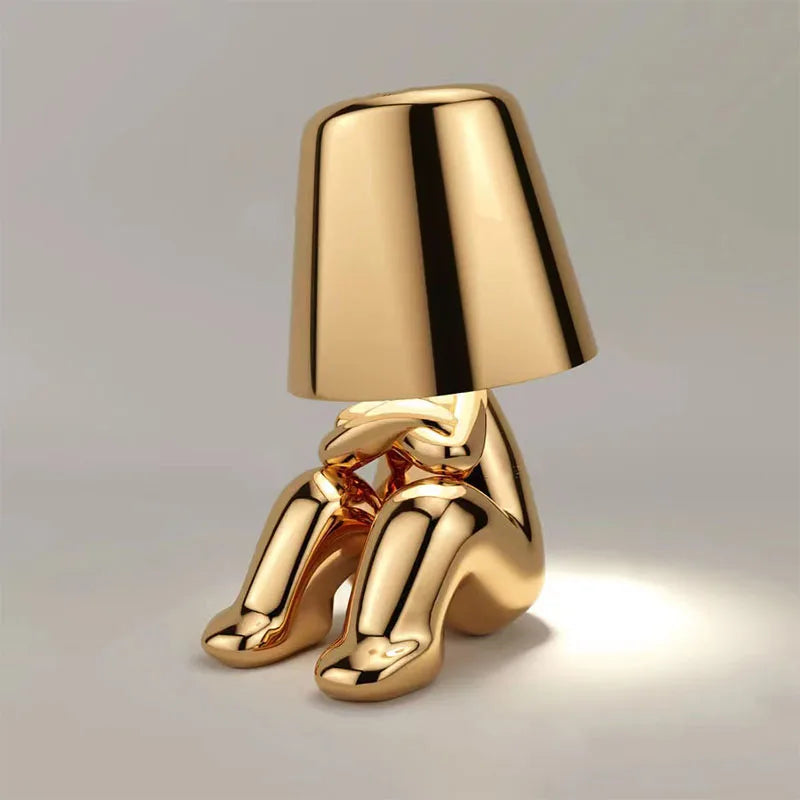 Goldman Figure Table Lamp – Sculptural Gold Bedside Light