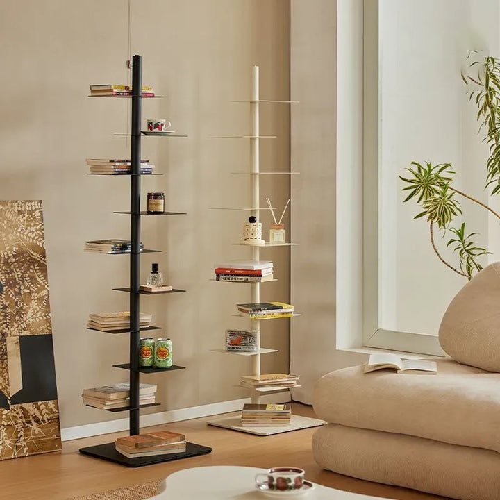 Novo Tower Shelf | Slim Rotating Metal Bookshelf