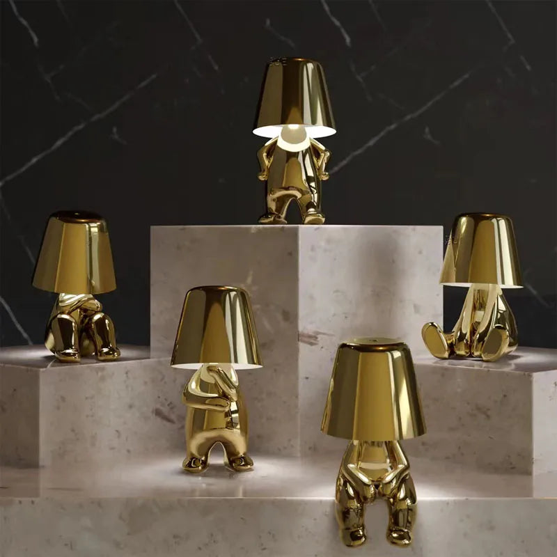 Goldman Figure Table Lamp – Sculptural Gold Bedside Light