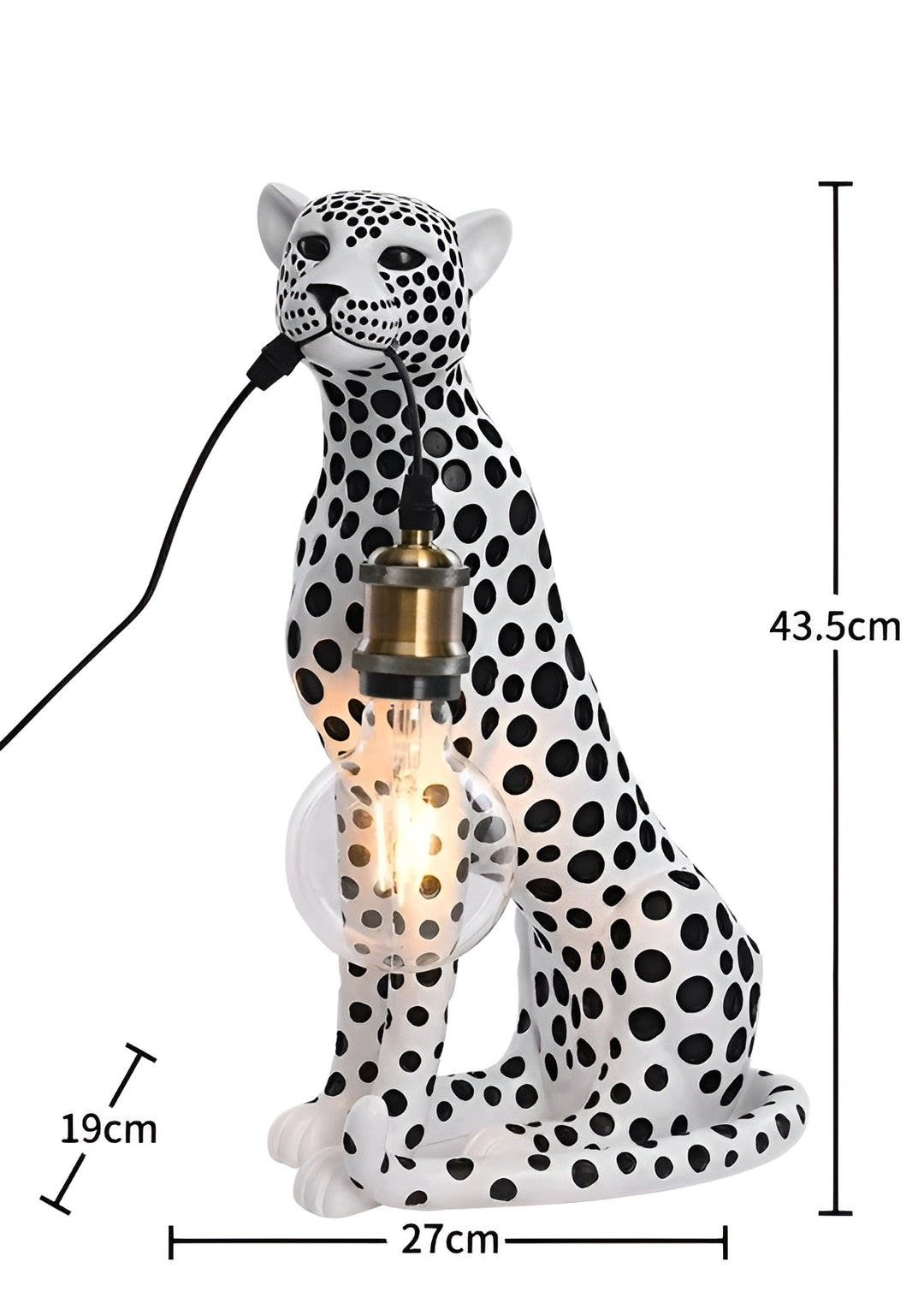 Leopard Resin Table Lamp | Art Deco Style Lamp