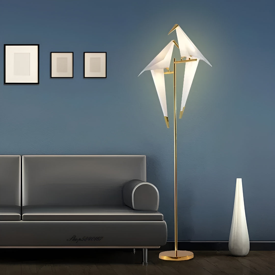 Origami Crane Brass Table & Floor Lamp