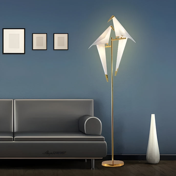 Origami Crane Brass Table & Floor Lamp