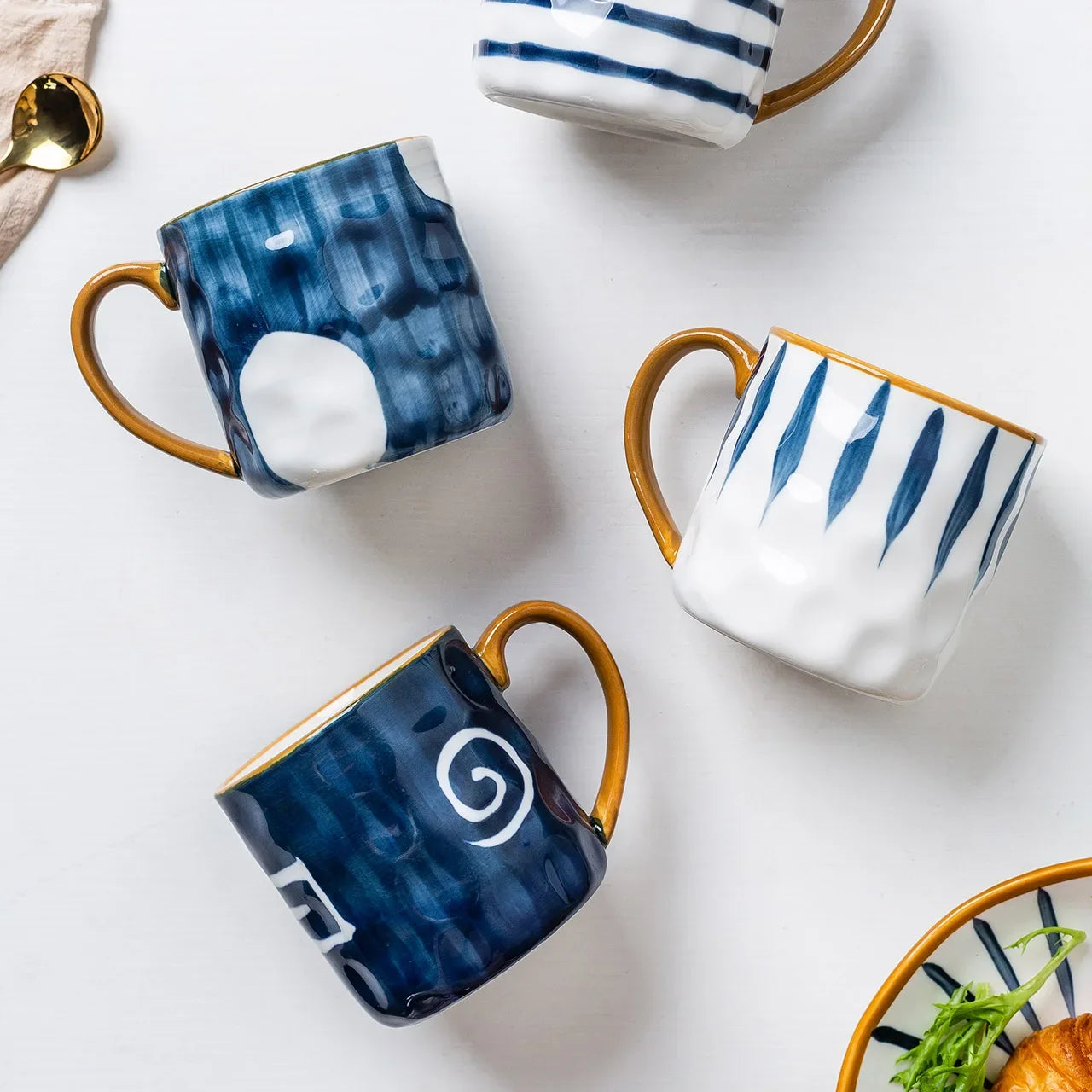 Yoko Indigo Brushstroke Ceramic Mug