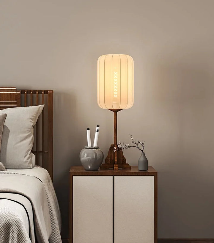 Solin Fabric Floor Lamp – Wooden Base with Soft Ambient Light