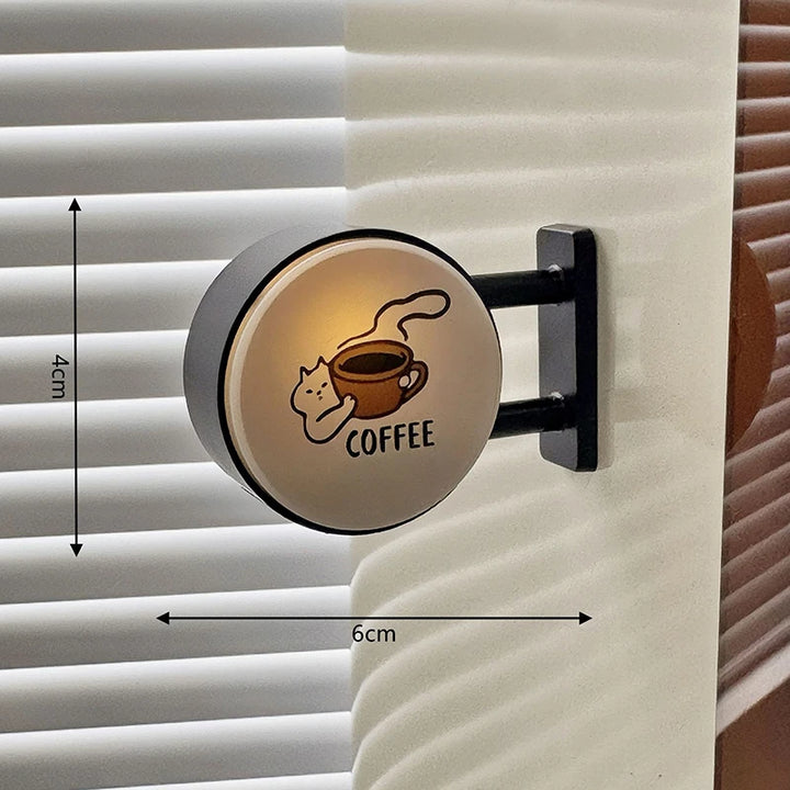 Coffee Corner Mini Light Sign – Retro Fridge Magnet Glow Decor