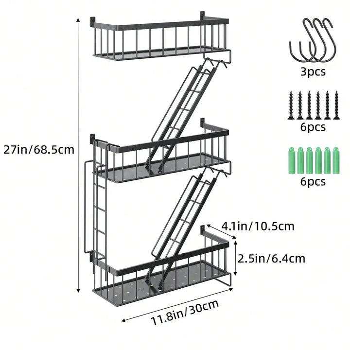 Elevare Wall Storage Shelf – Multi-Tier Metal Display Rack