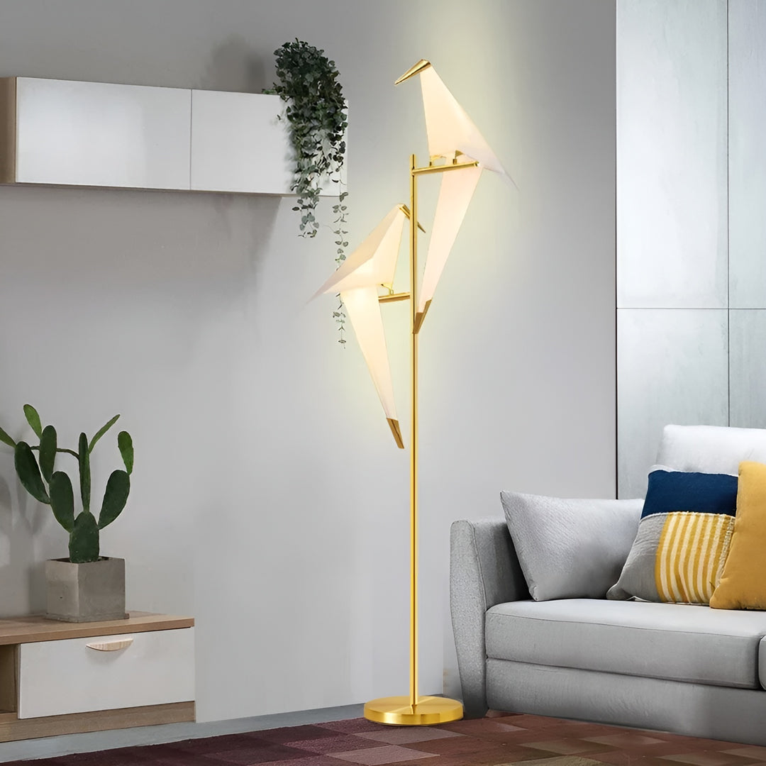 Origami Crane Brass Table & Floor Lamp