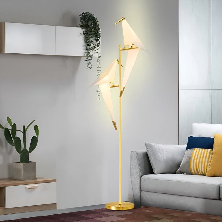 Origami Crane Brass Table & Floor Lamp