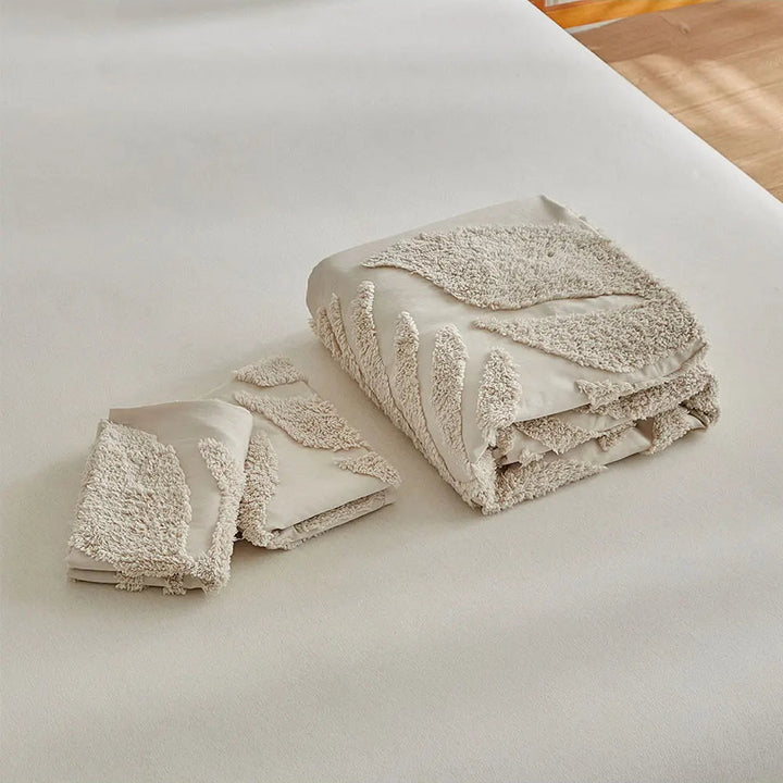 Florin Tufted Duvet Cover Set – Textured Botanical Bedding Collection
