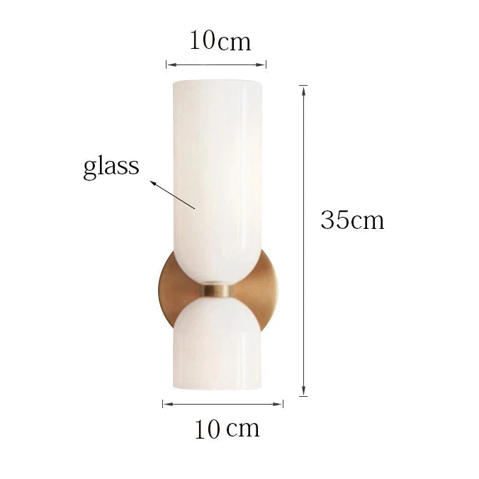 Linea Duo Glass Wall Sconce – Dual Cylinder Accent Light with Metal Base