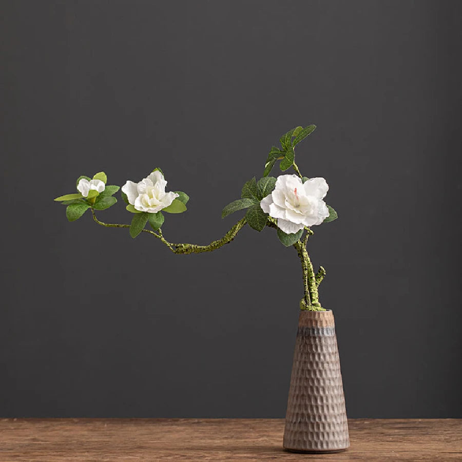 Terra Ridge Textured Ceramic Vase – Sculptural Stoneware Accent Vases in Earth Tones