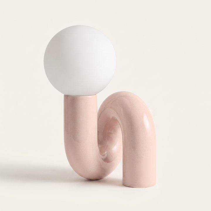 Nodo Postmodern Sculptural Table Lamp | Glass Globe Shade Table Lamp