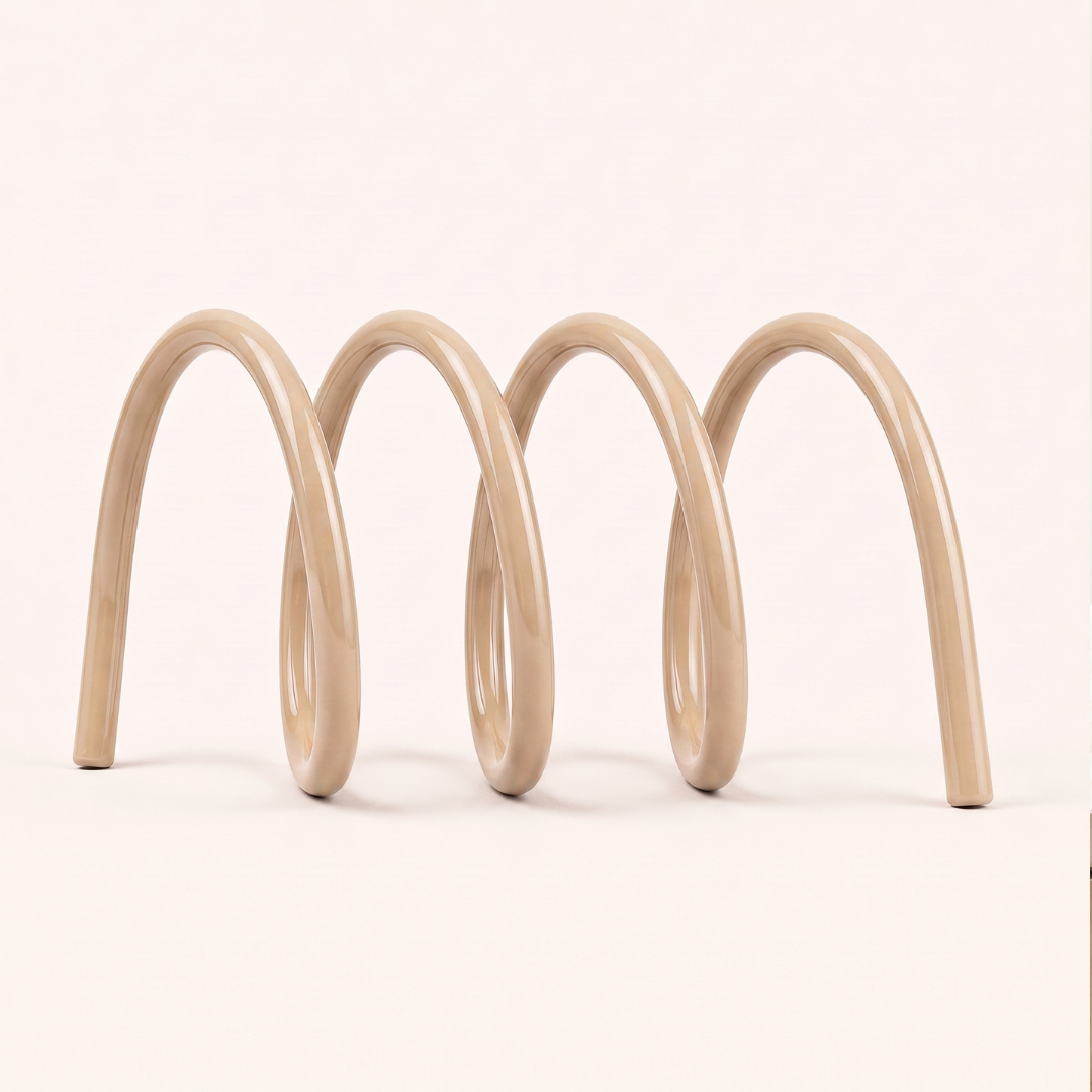 Fizzle | Bold Coil Metal Bookshelf Statement Stand for Desktop Display