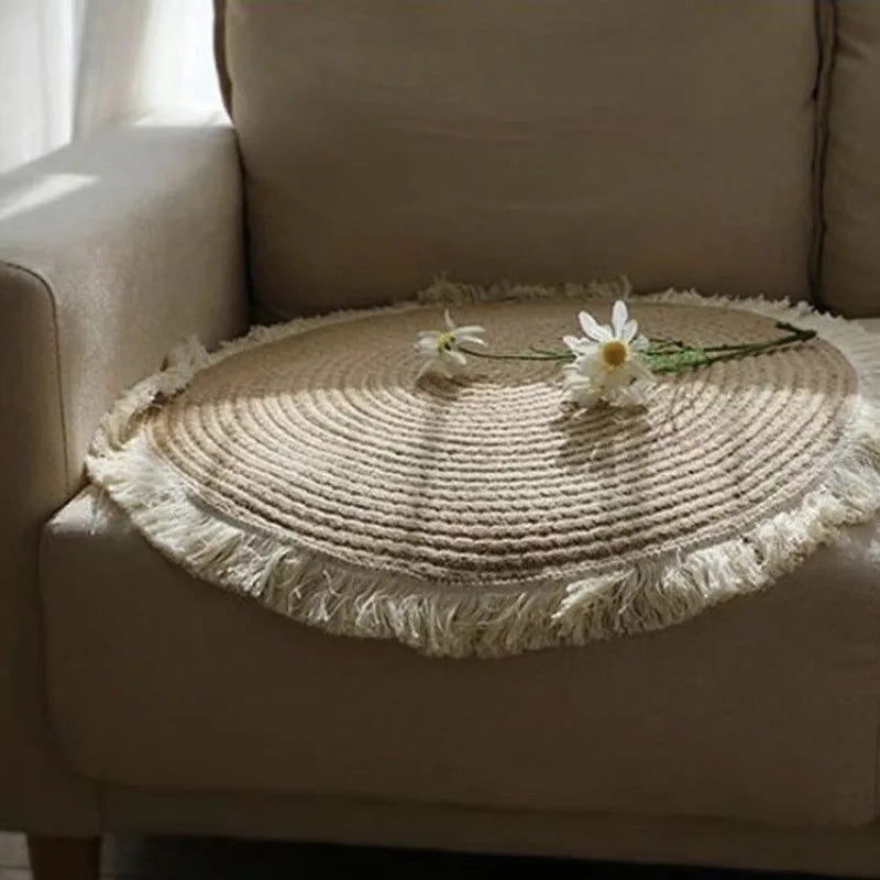 Sierra | Round Floor Mat – Hand-Woven Design, Soft Cotton 4