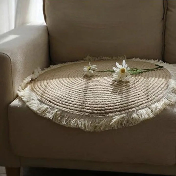 Sierra | Round Floor Mat – Hand-Woven Design, Soft Cotton 4
