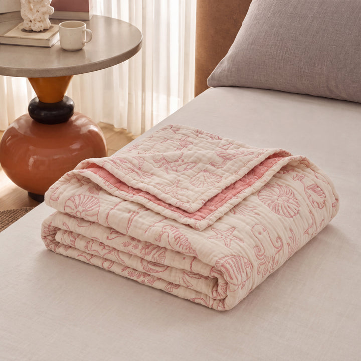 Posie | Gauze Summer Quilt, Lightweight Throw Blanket