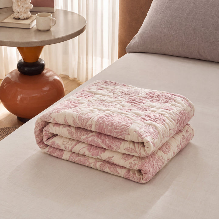 Posie | Gauze Summer Quilt, Lightweight Throw Blanket