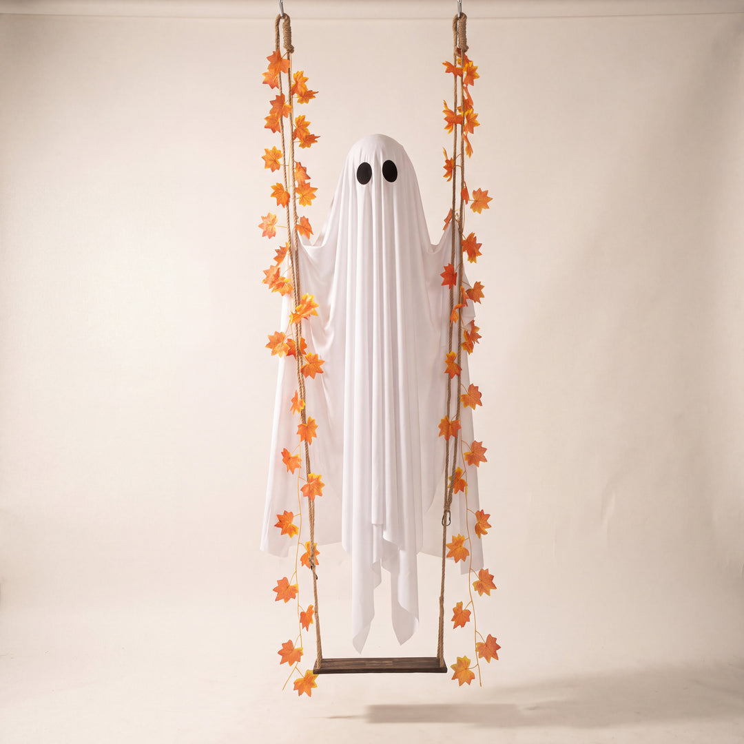 Grim | Light-Up Swinging Ghost Halloween Decoration with Remote-Control LED Effects
