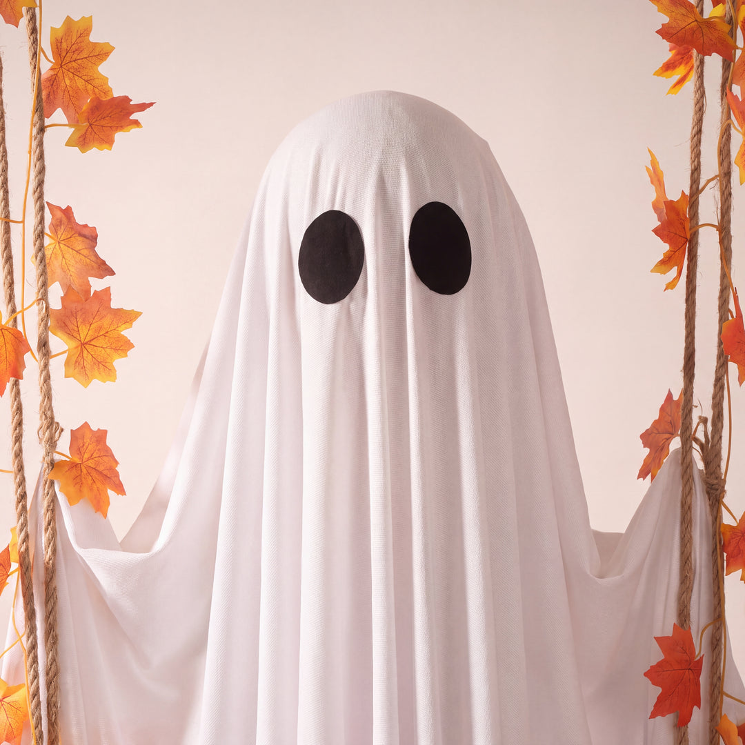 Grim | Light-Up Swinging Ghost Halloween Decoration with Remote-Control LED Effects