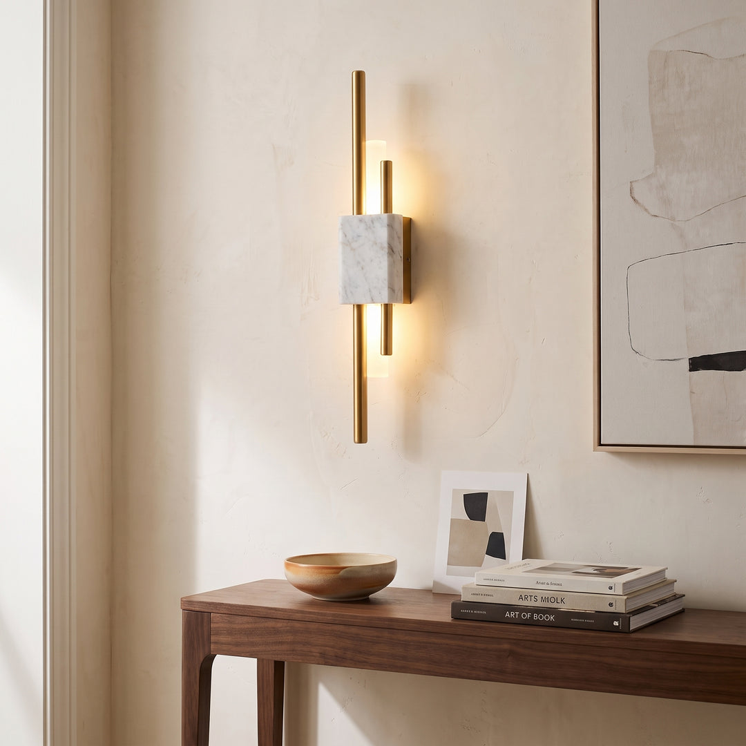 Vero | Contemporary Marble LED Wall Light with Architectural Linear Form
