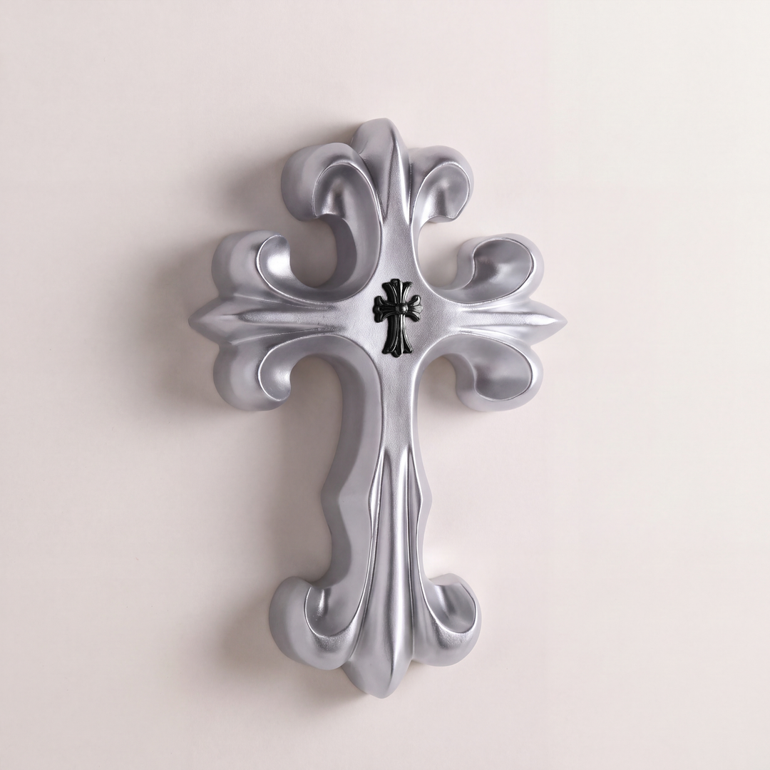 Vesper | Decorative Gothic Cross Wall Hanging with Sculptural Resin Relief Design