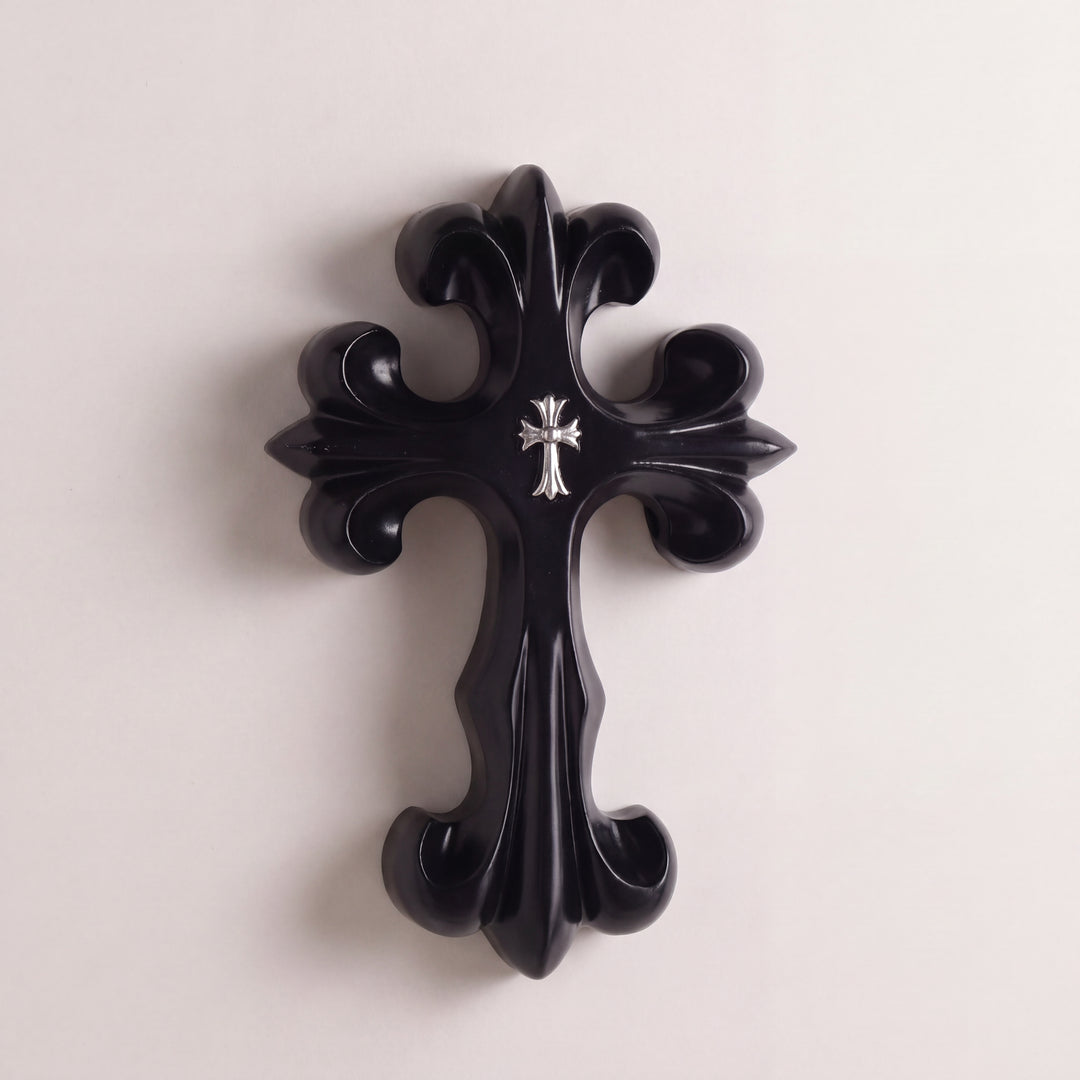 Vesper | Decorative Gothic Cross Wall Hanging with Sculptural Resin Relief Design