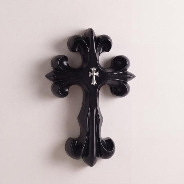 Vesper | Decorative Gothic Cross Wall Hanging with Sculptural Resin Relief Design