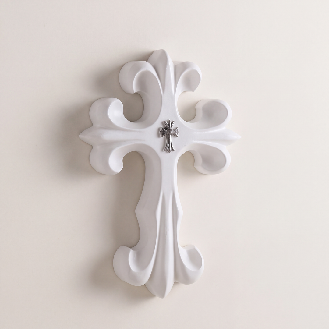 Vesper | Decorative Gothic Cross Wall Hanging with Sculptural Resin Relief Design