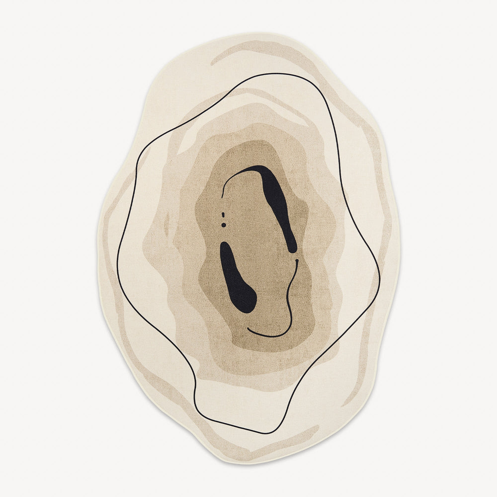 Vireo | Round Area Rug – Organic Abstract Design, Soft Earth Tones 0