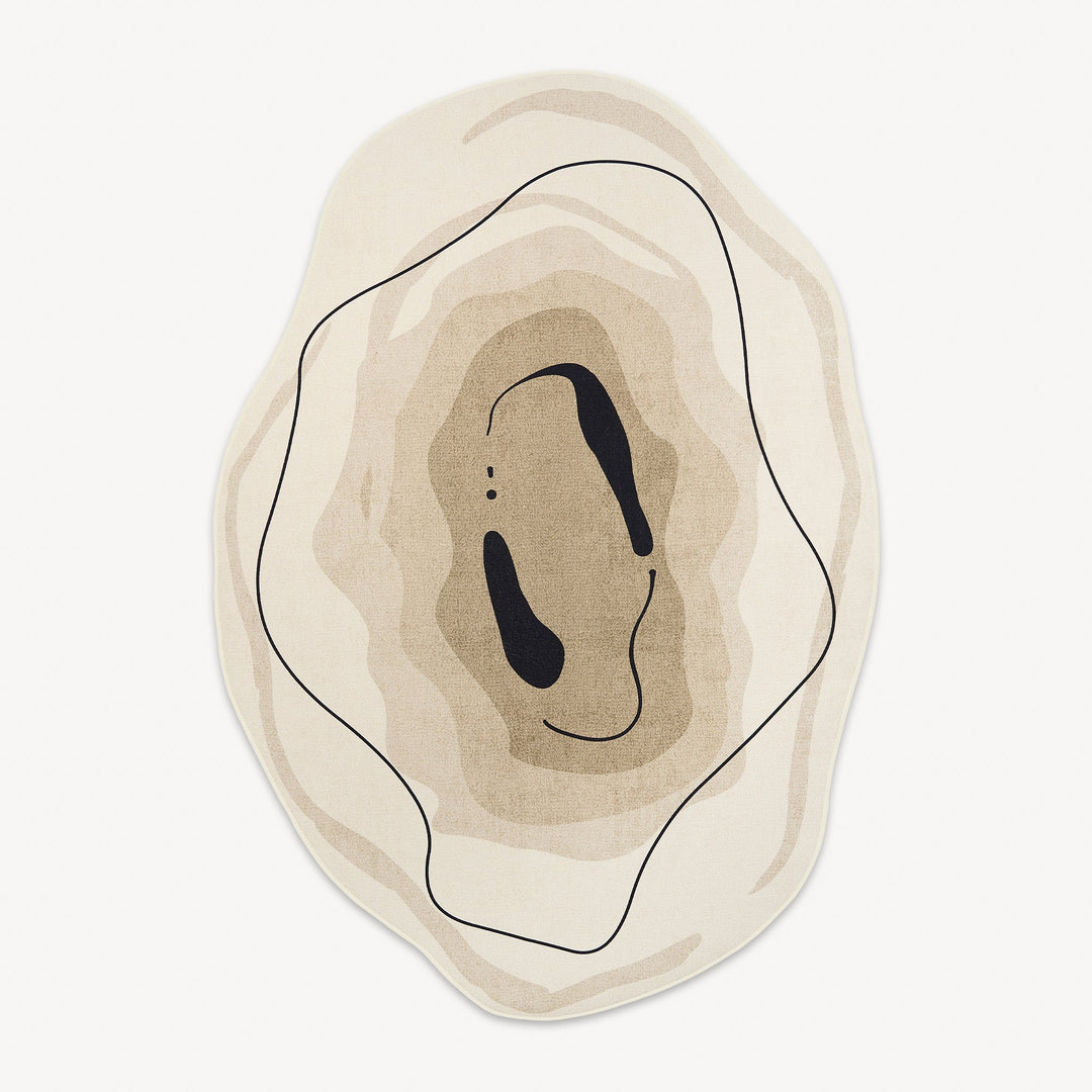 Vireo | Round Area Rug – Organic Abstract Design, Soft Earth Tones 0
